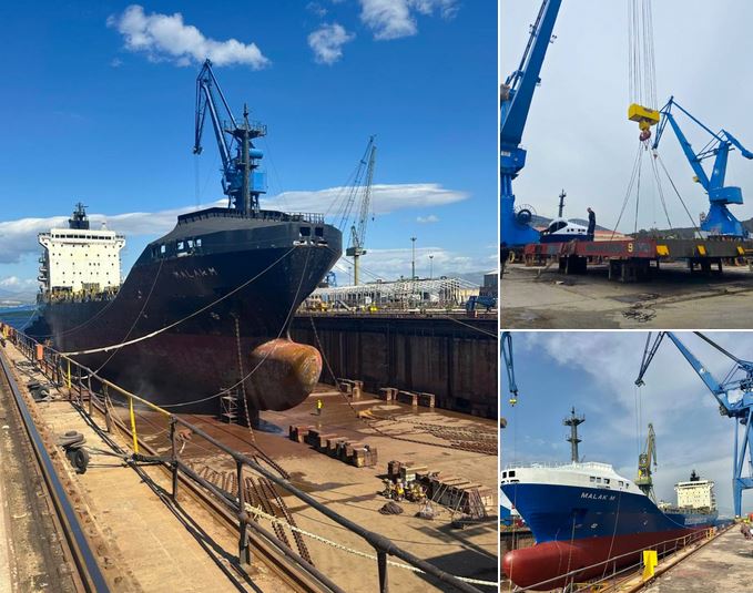 DK Fotinakis has completed the hatch cover repair works on the M/V MALAK M, a container vessel